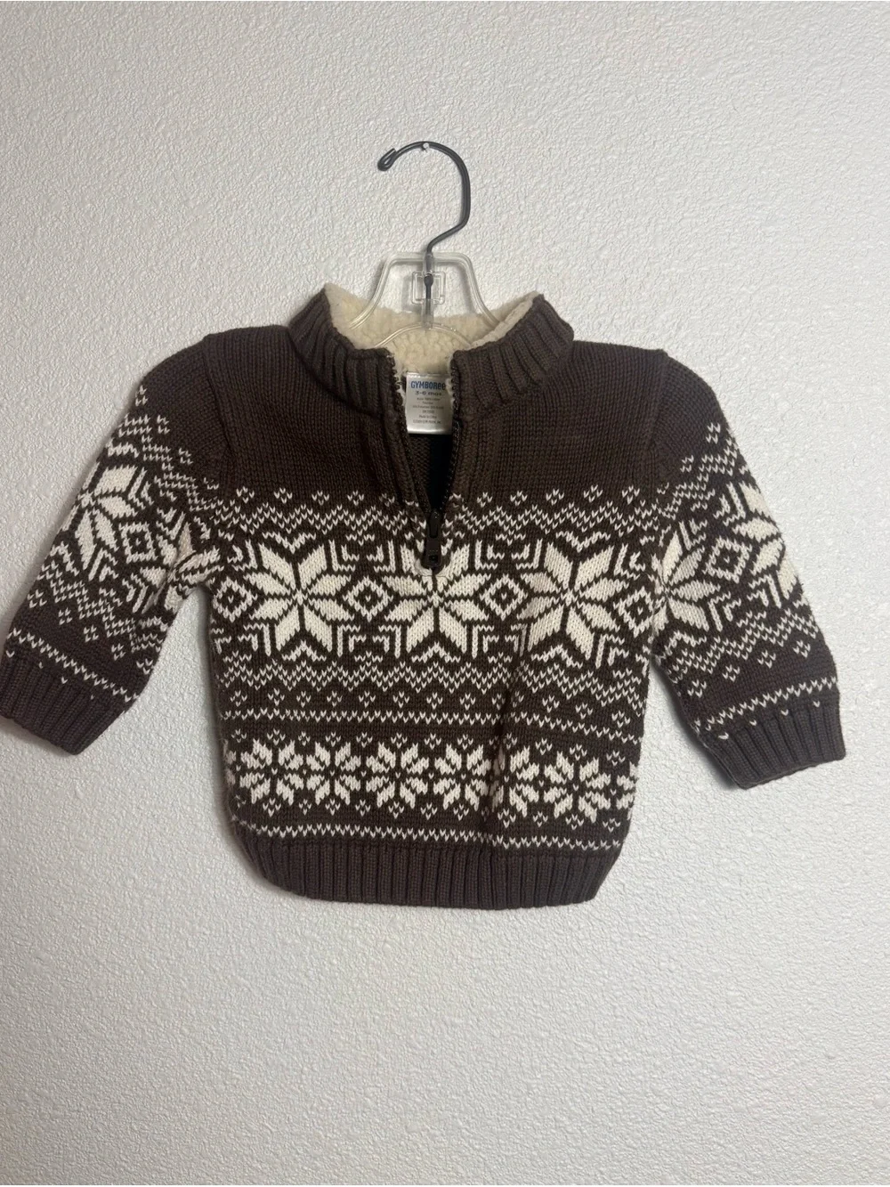 Vintage Gymboree Brown and Cream Sweater 3-6M EUC